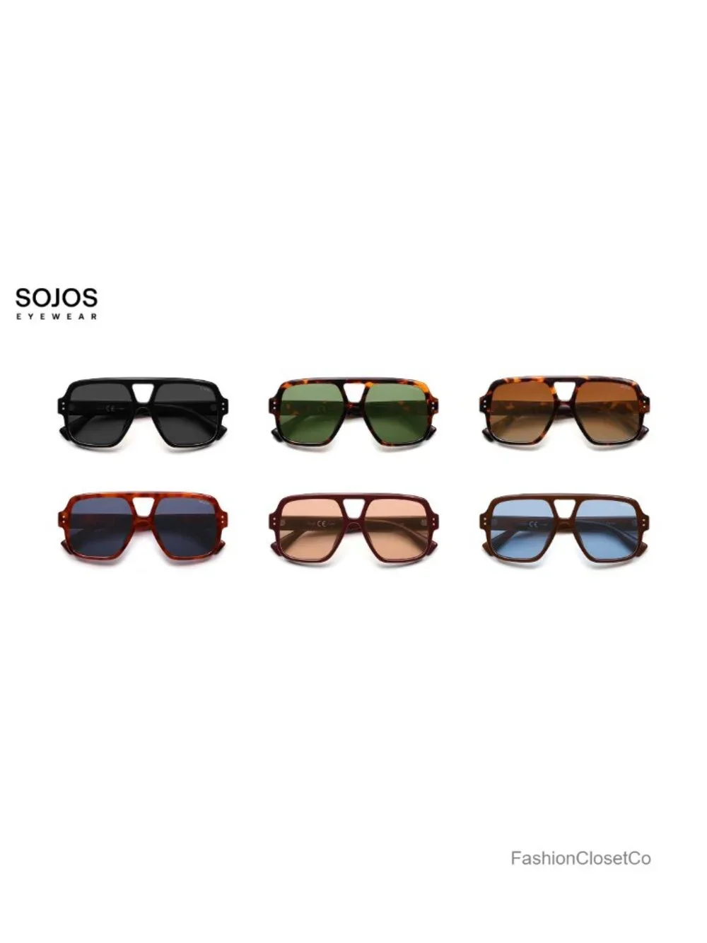 Retro Square Polarized Aviator Sunglasses UV400 TAC Lens Oversized Unisex